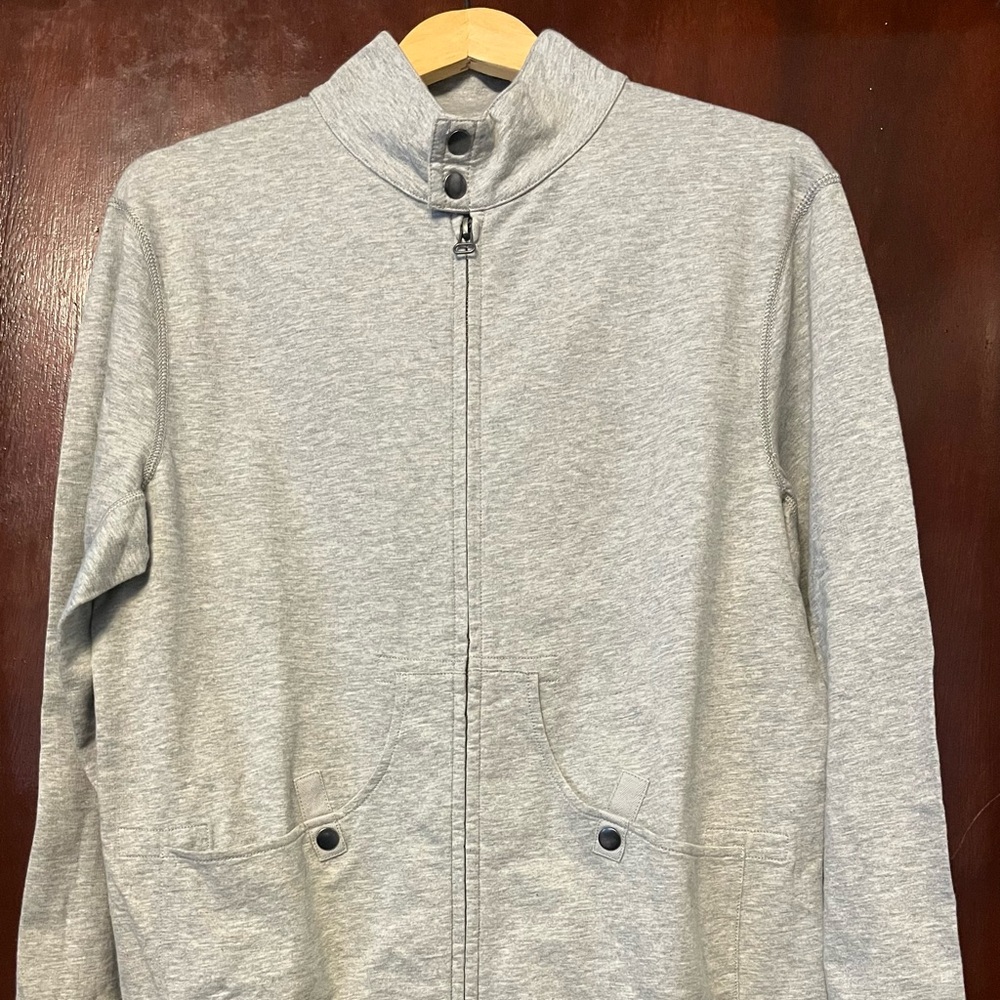 Men’s Terry Mock Neck Zip Gray Onassis Jacket